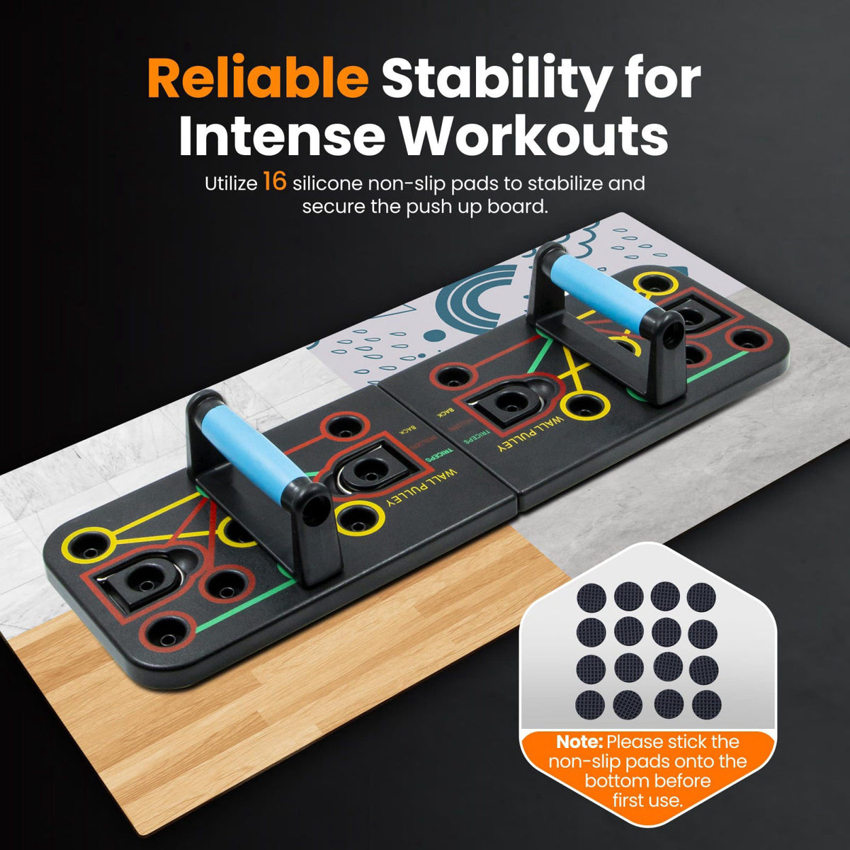 welsteepse Push Up Board Fitness, Portable Dismountable 17 in 1 Push Up Bar at Home Gym, Multi-functional Pushup Stands 