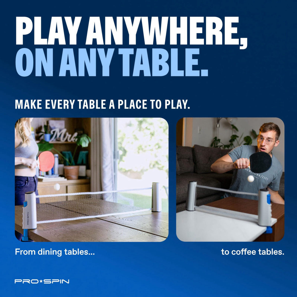 PRO-SPIN – Table Tennis Sets on display