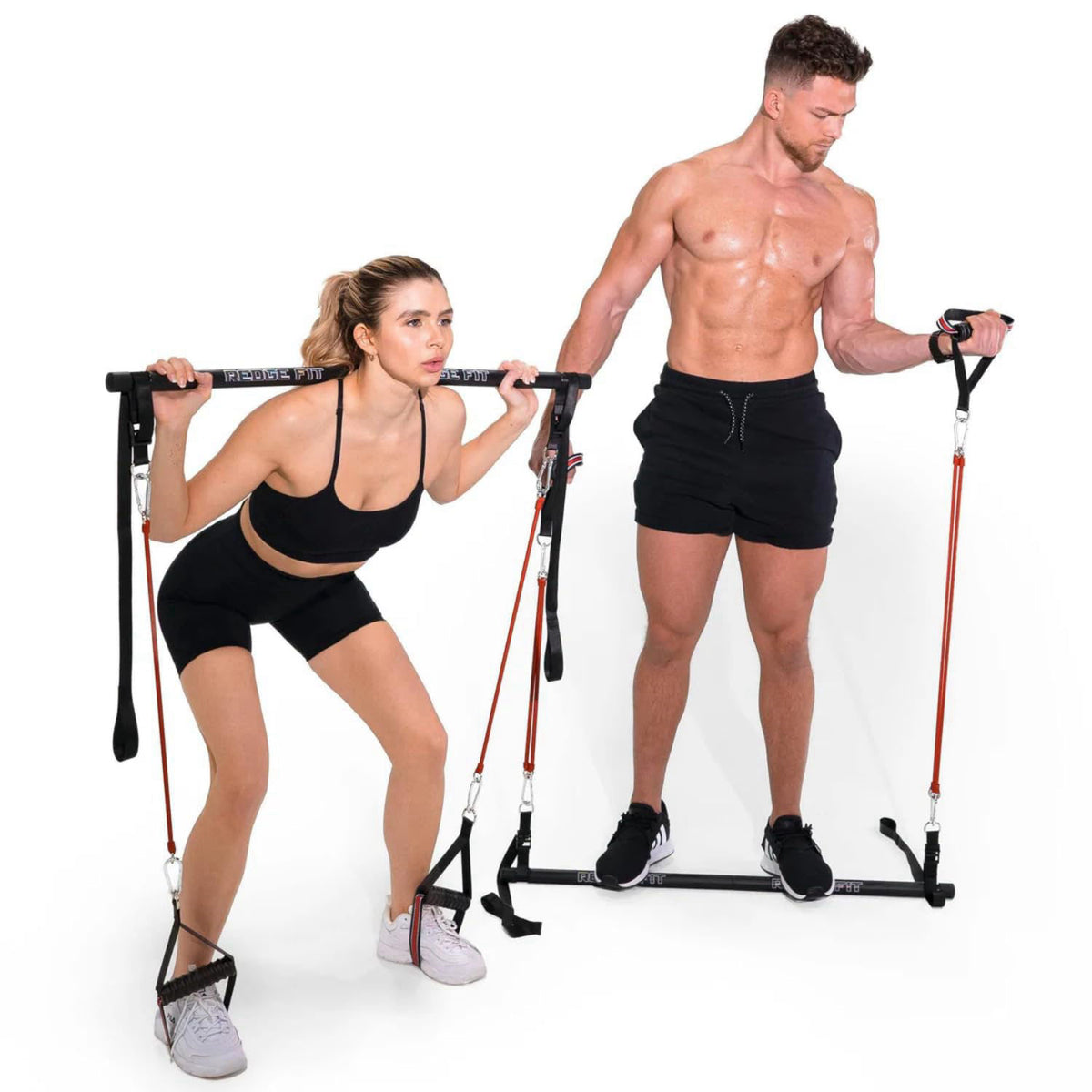 Redge Fit™ Complete Portable Full Body Home Gym Park Workout Set I Resistance Bands for Beginners to Elite Athletes I Pi