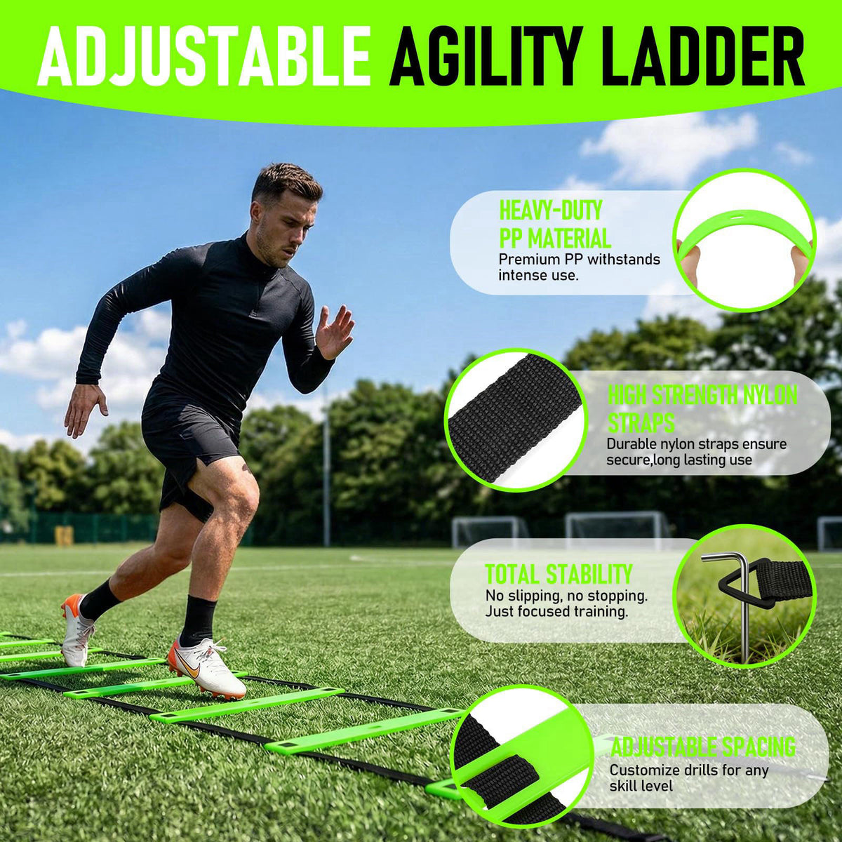 SMTPDT Agility Ladder,Soccer Training Equipment Set,Speed & Agility Training – packaging and label