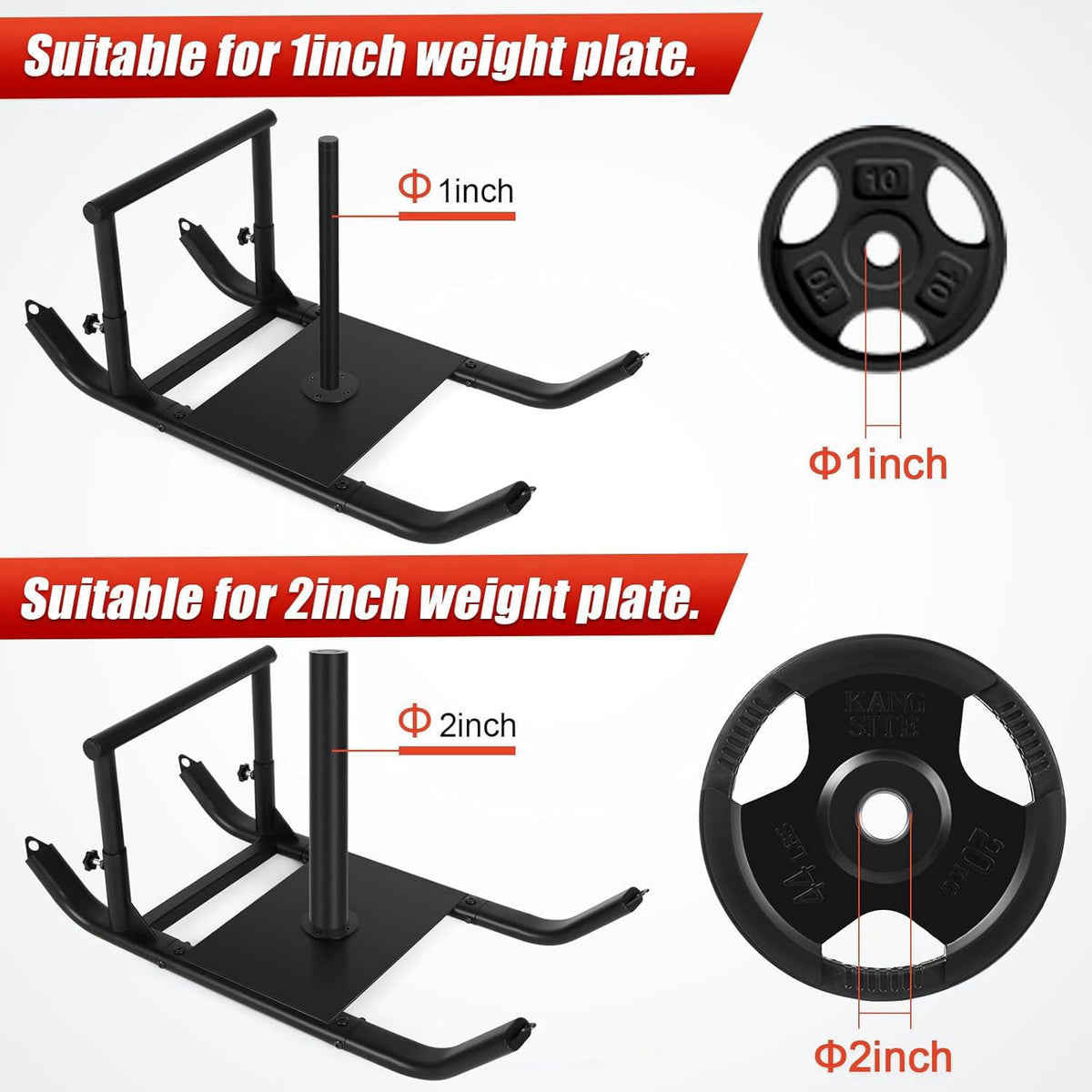 GADFISH GDFISH Large Weight Sled, Adjustable Height Handle Push Sleds, Workout Fitness Sled for Training Running Speed, 