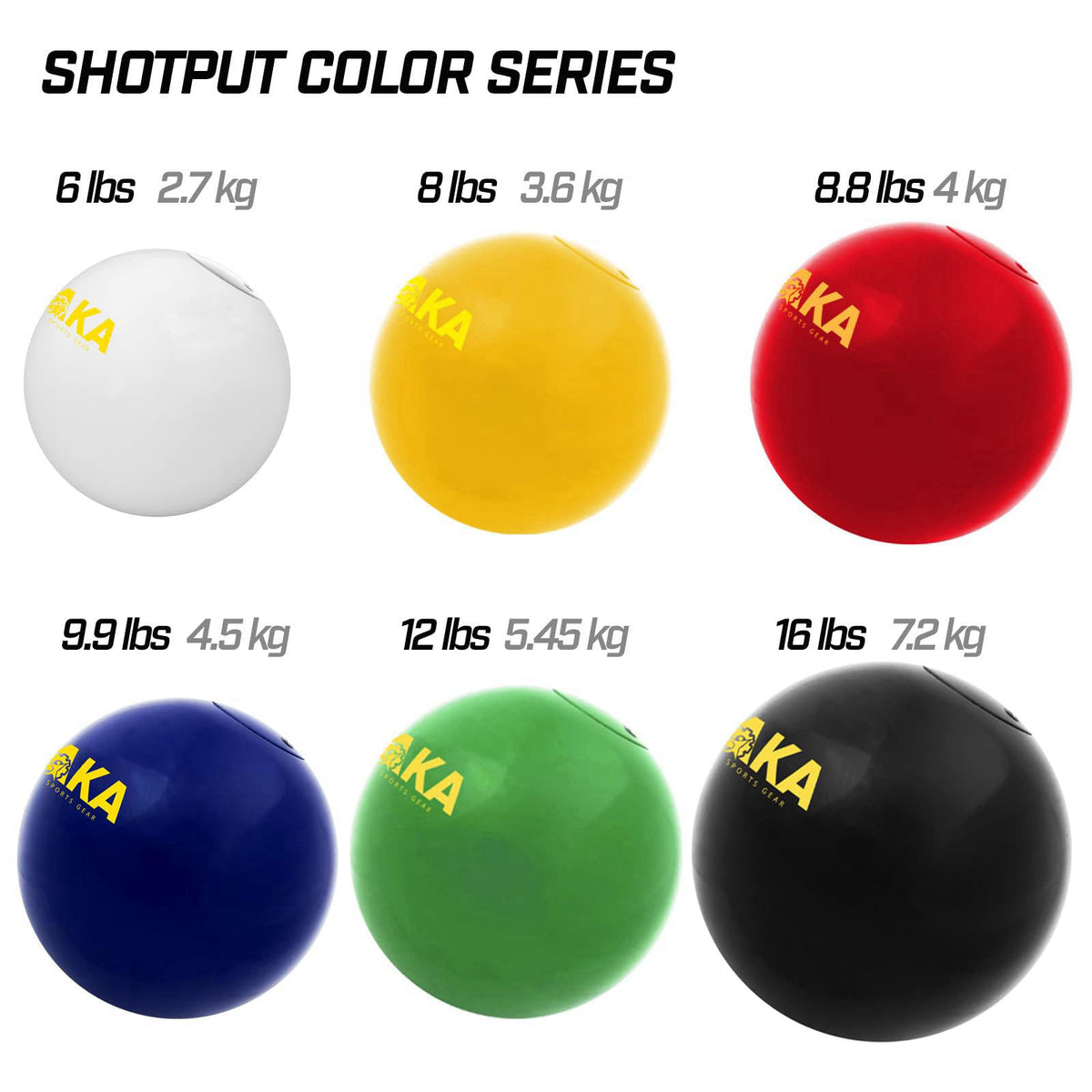 AKA SPORTS GEAR Cast Iron Shot Put (Weights 2.76kg to 7.2kg)(6lb to 16lb) - Great for Outdoor Track & Field Equipment – 