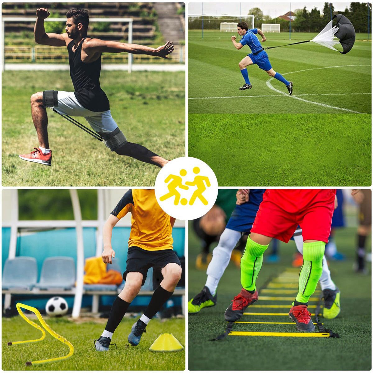 Haootadiy Agility Training Equipment, Football Training Equipment Includes 20FT Agility Ladder,4 Adjustable Agility Hurd