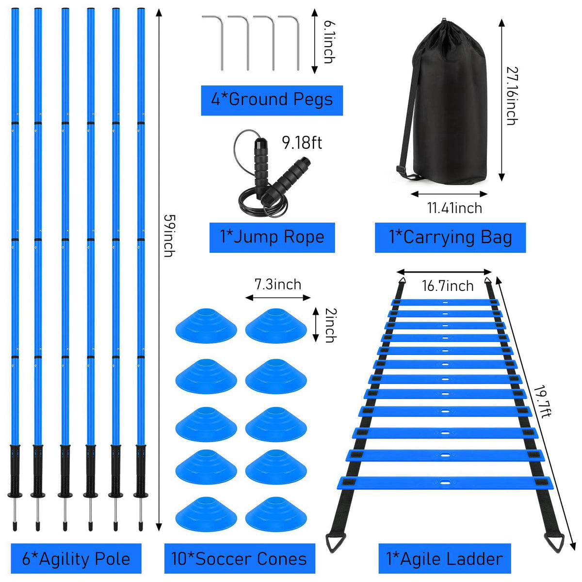 SMTPDT Soccer Training Equipment,Agility Speed Training Set, 20ft Agility Ladder – close-up detail