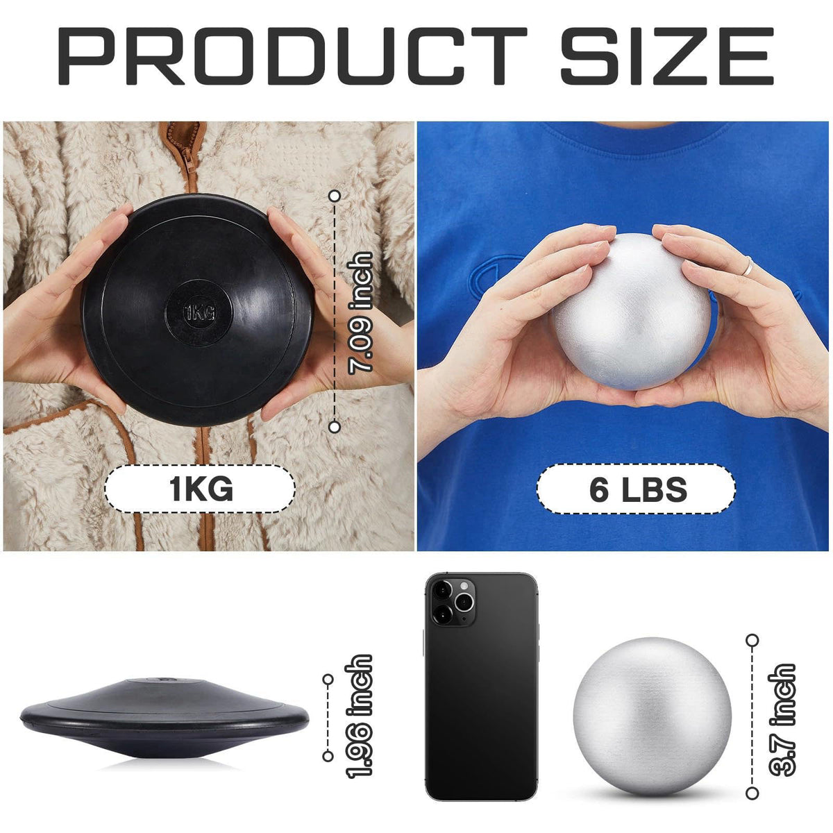 Deekin 2 Pcs Shot Put Rubber Disc Track Set Field Training – packaging and label