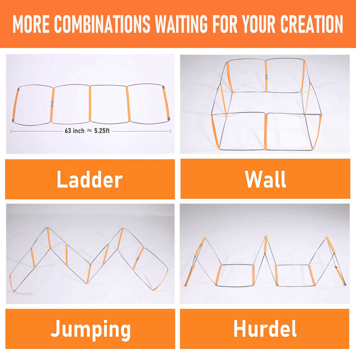 ALPHAWORX All-in-One Agility Ladder Agility Training Equipment Foldable Instant Set-up Tangle-Free Design 8+4 Rung Speed