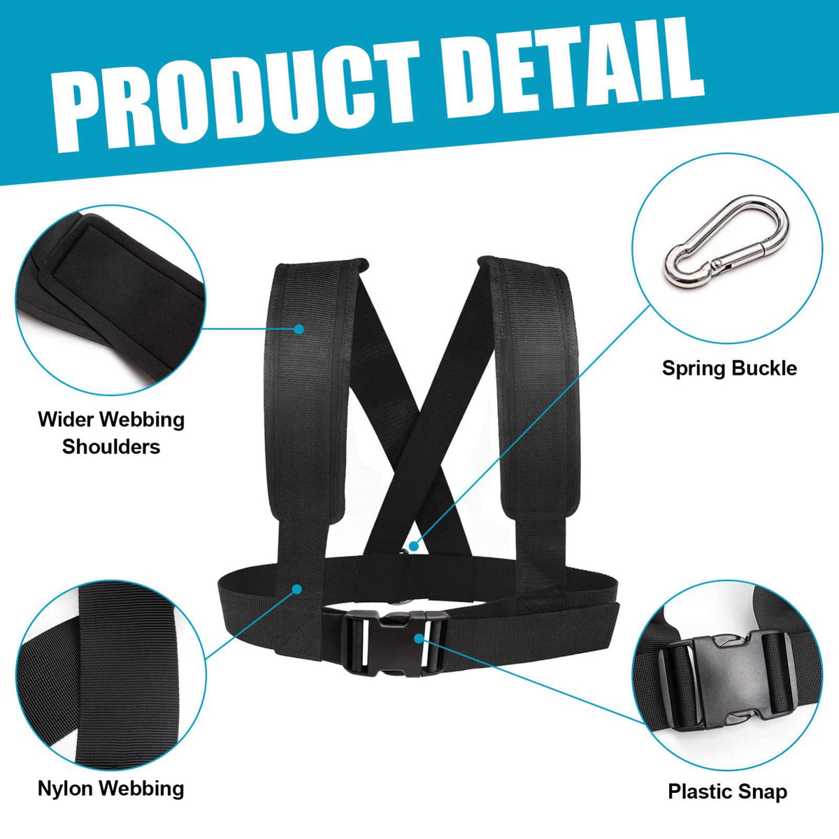 YNXing Sled Harness Workout Resistance and Assistance Trainer Physical Training Resistance Rope Kit Improving Speed, Sta