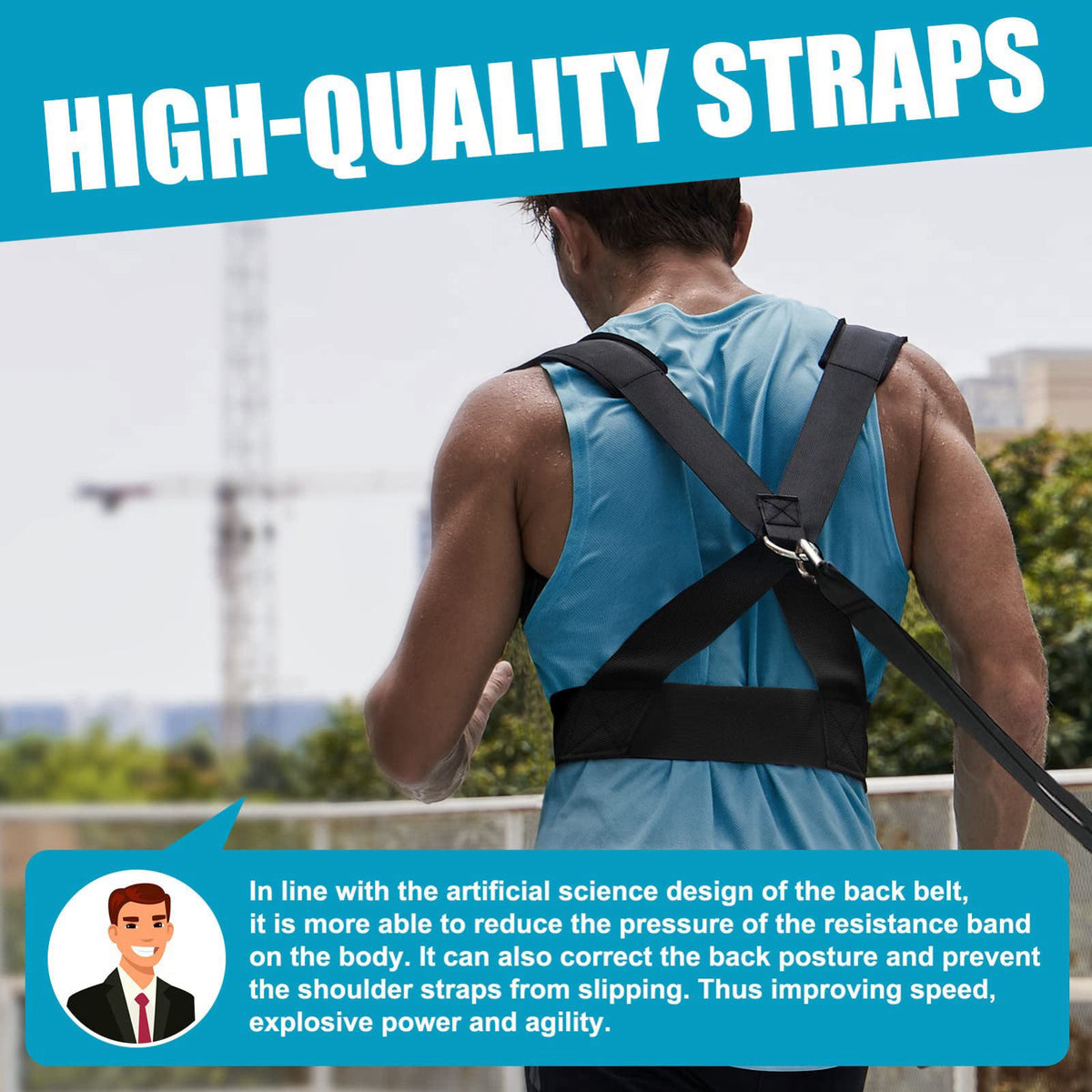 YNXing Sled Harness Workout Resistance and Assistance Trainer Physical Training Resistance Rope Kit Improving Speed, Sta