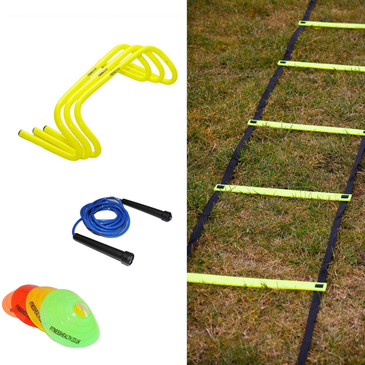 Fitness Health Football Fitness Training Set - Sports Exercise and Strength Equipment - Home Gym Workout - Includes 3 x 