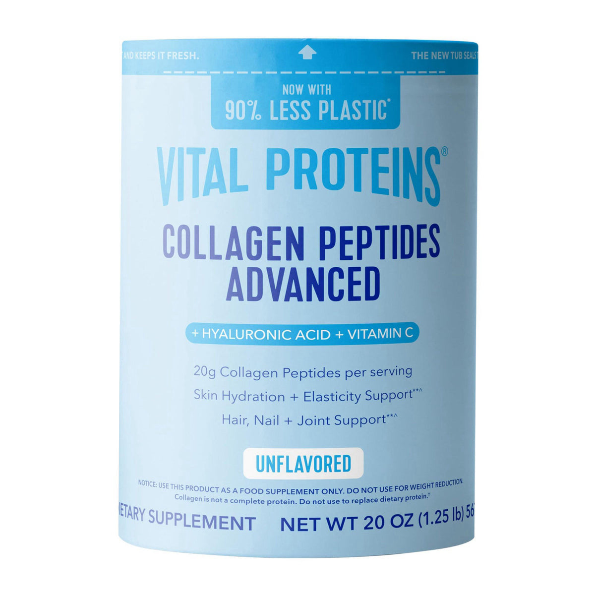 Vital Proteins Collagen Peptides Powder Advanced, Unflavored, 20oz – product photo (Collagen)