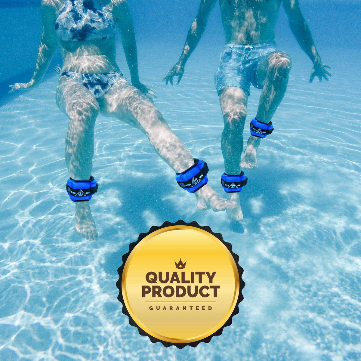 Water Gear Professional Aqua Cuffs - Aqua Aerobics Fitness Gear Bands for Ankle and Wrist - Swimming Pool Workout - Exer