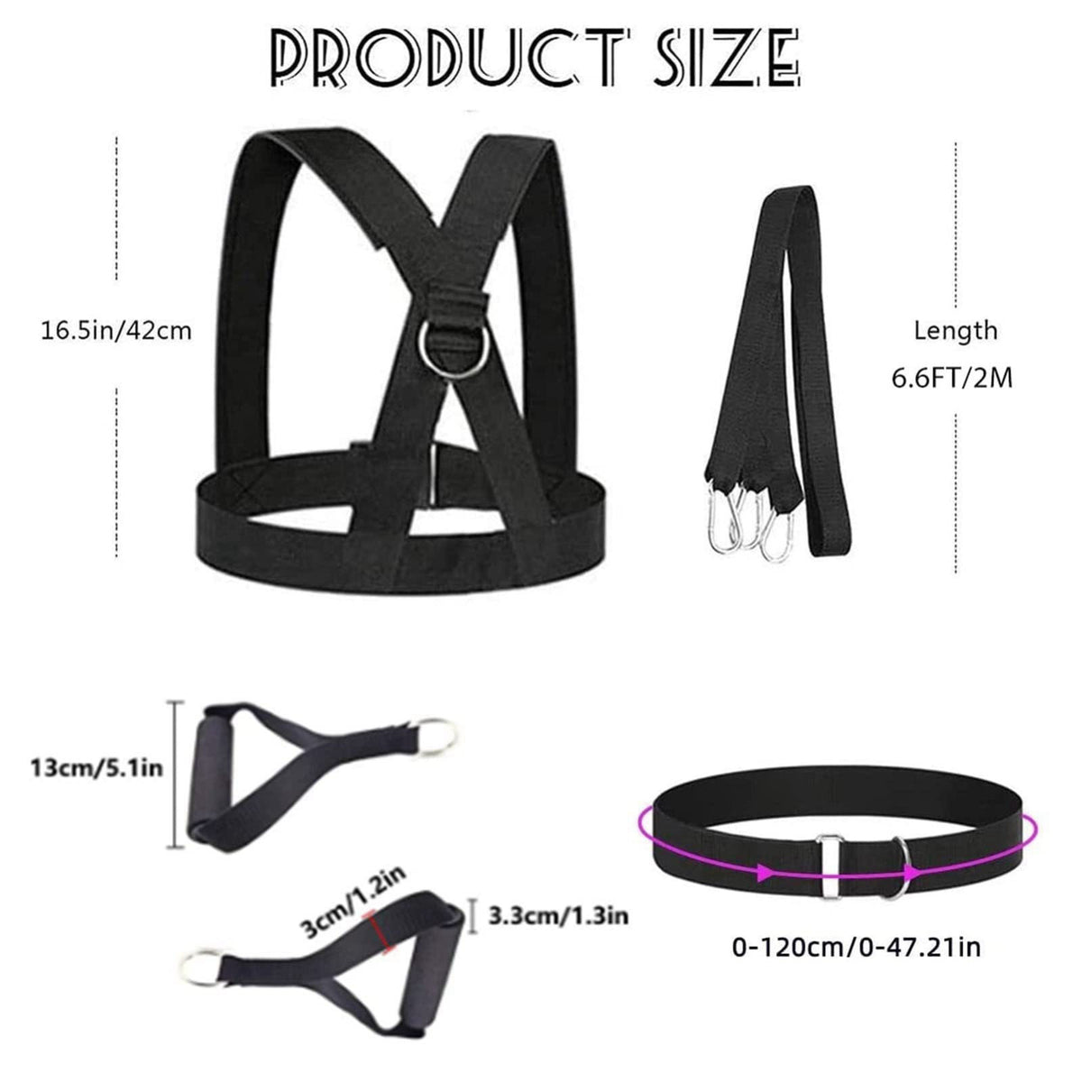 OYINDIZ Sled Harness Set, Pulling Strap for Speed Power Agility Training – close-up detail