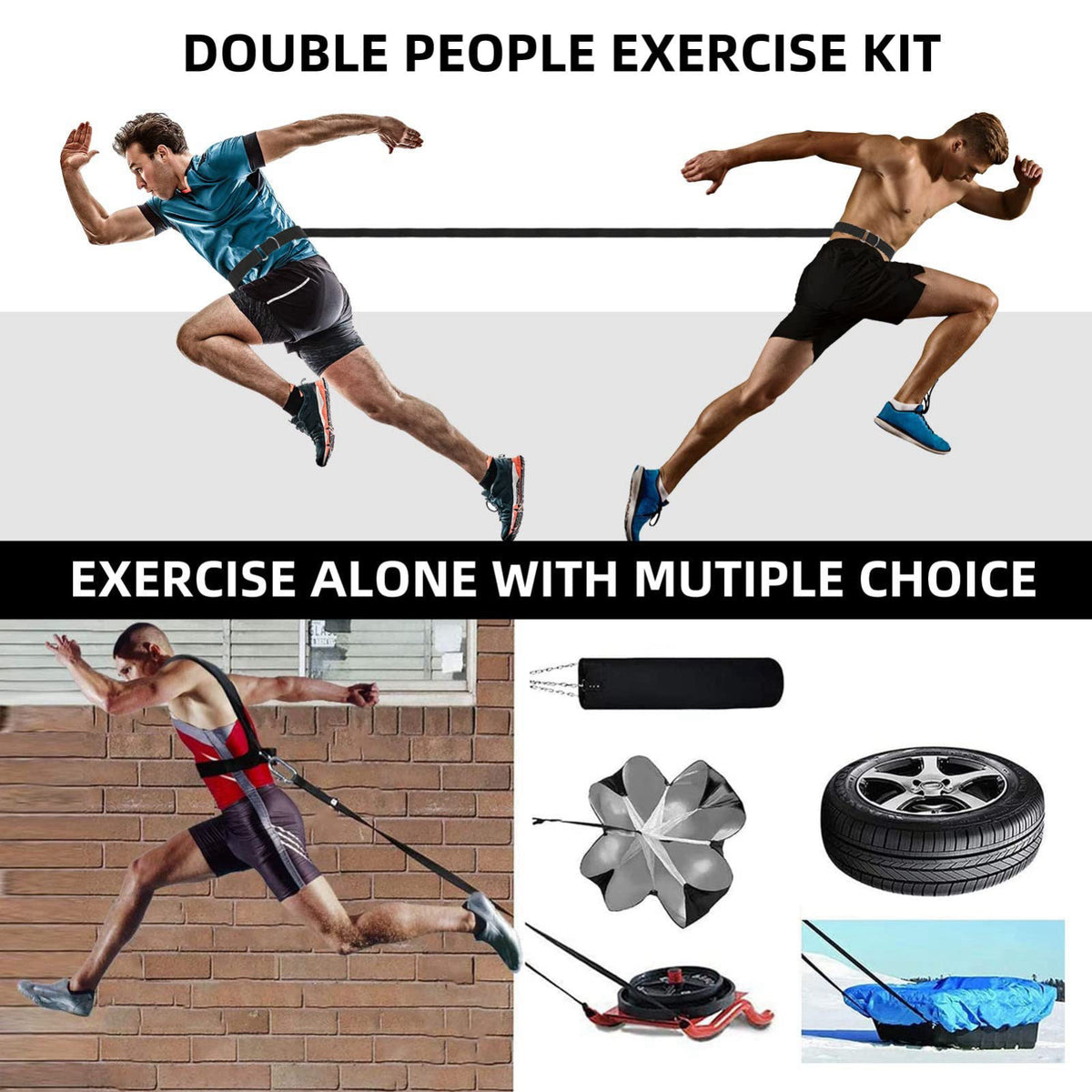 OYINDIZ Sled Harness Set, Pulling Strap for Speed Power Agility Training – alternate angle