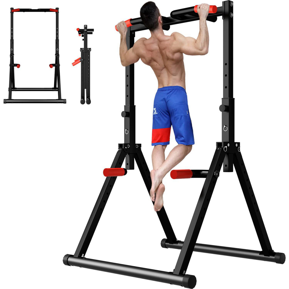 DOBESTS Power Tower Pull Up Bar Free Standing, Foldable Pull Up Station – product photo (Dip Stands)