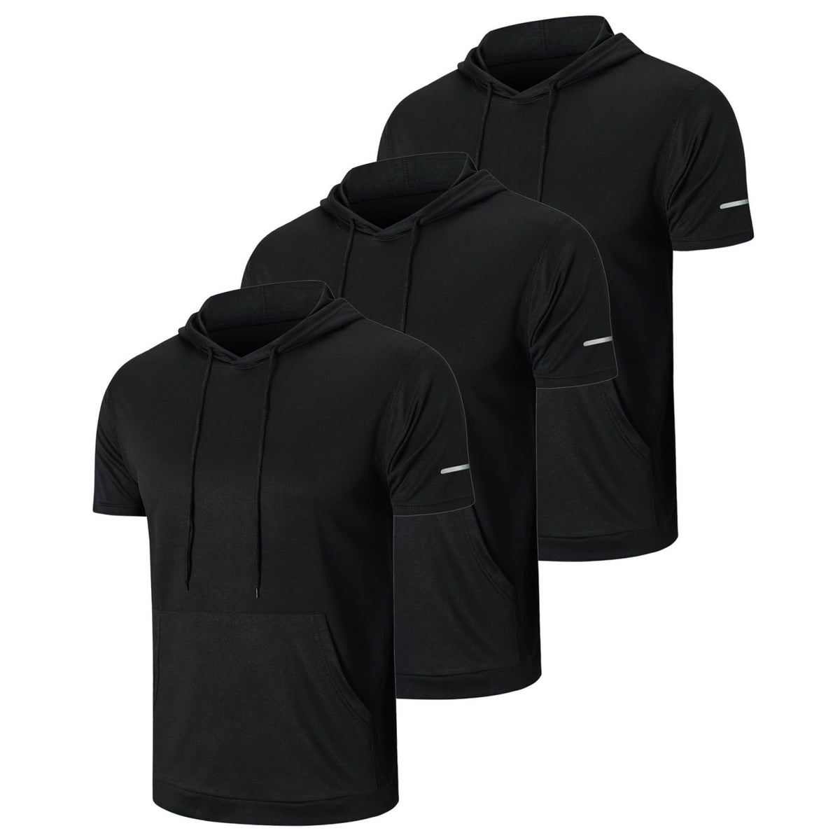 frueo Men's 1/3 Pack Workout Shirts Quick Dry Mesh Athletic T-Shirts – 0550 3black, Chest (in) Length (in)