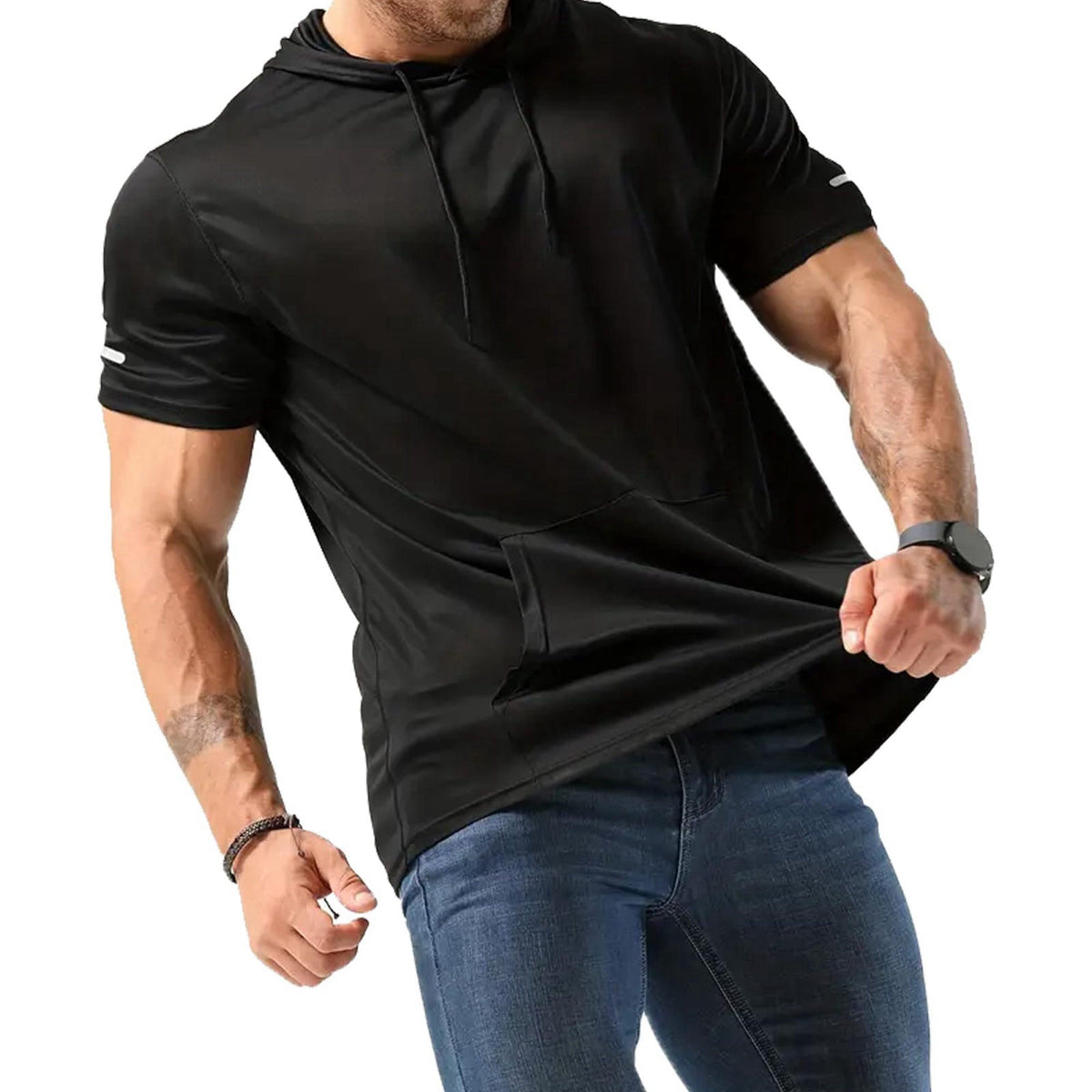 frueo Men's 1/3 Pack Workout Shirts Quick Dry Mesh Athletic T-Shirts – full view, size Chest (in) Length (in)