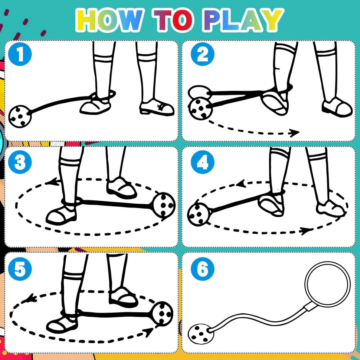 Glimin 50 Pack Ankle Skip Ball Toys for Kids, Jumper Exercise Equipment – full view
