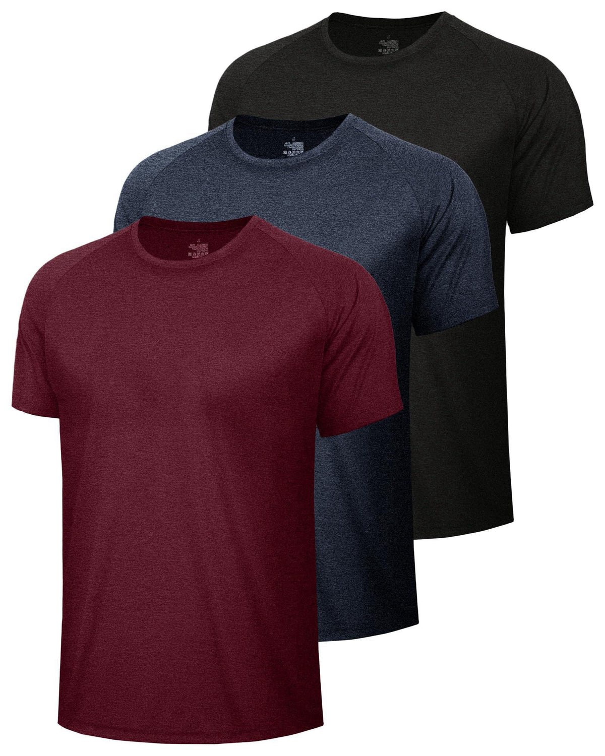 BOOJO 3 Pack Workout Mens Shirts Gym Quick Dry Moisture Wicking T Shirts（S-6XL） – Chest (in) Waist (in) Length (in)