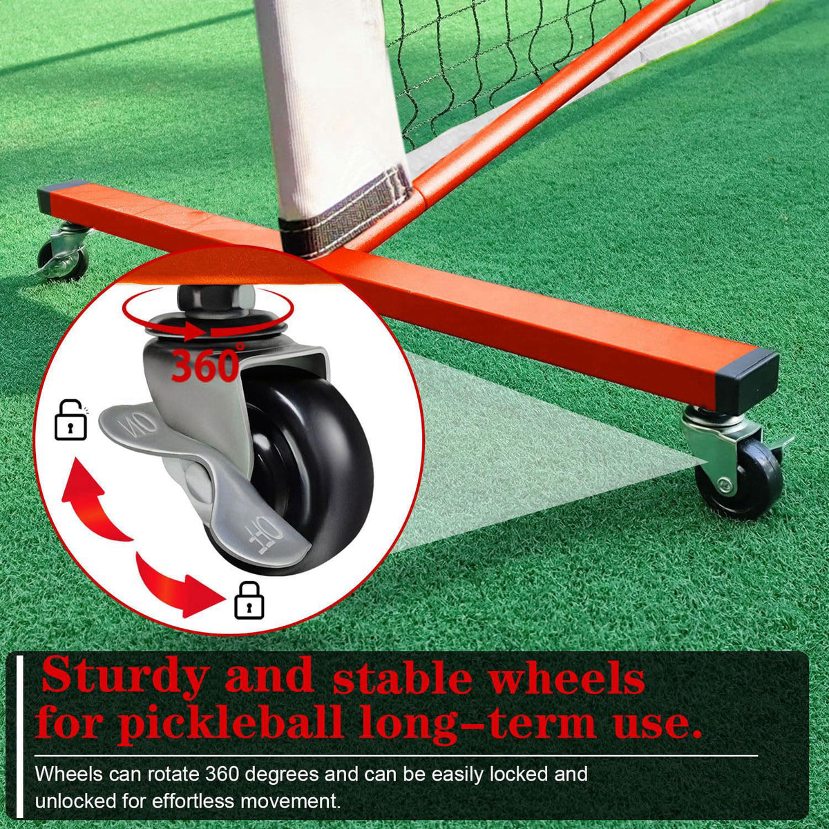 Zdgao Portable Pickleball Net with 4 Paddles Set for Indoor & Outdoor – close-up detail