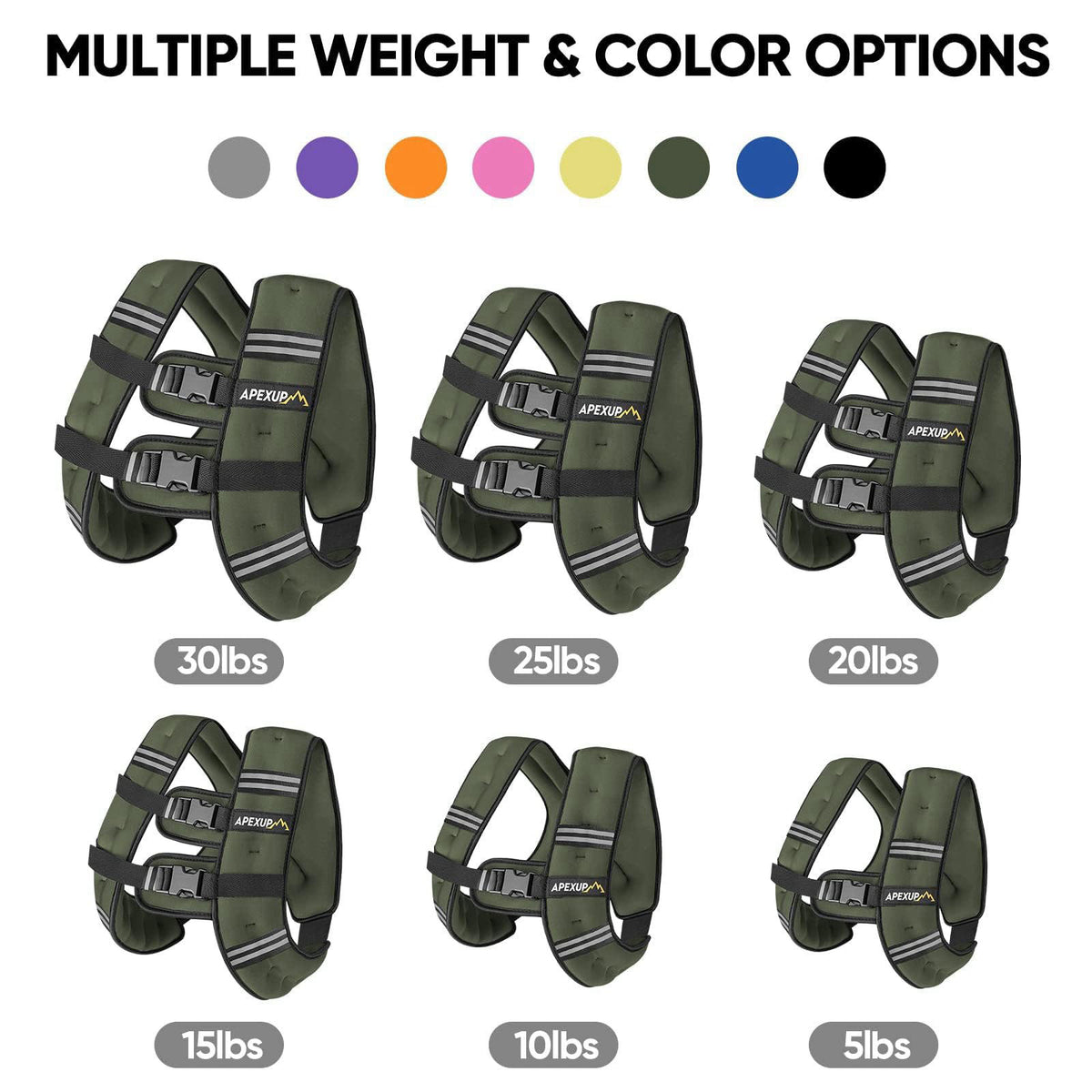 APEXUP Weighted Vest Men Women, Weight Vest for Women Workout Equipment for Strength Training Running – packaging and la