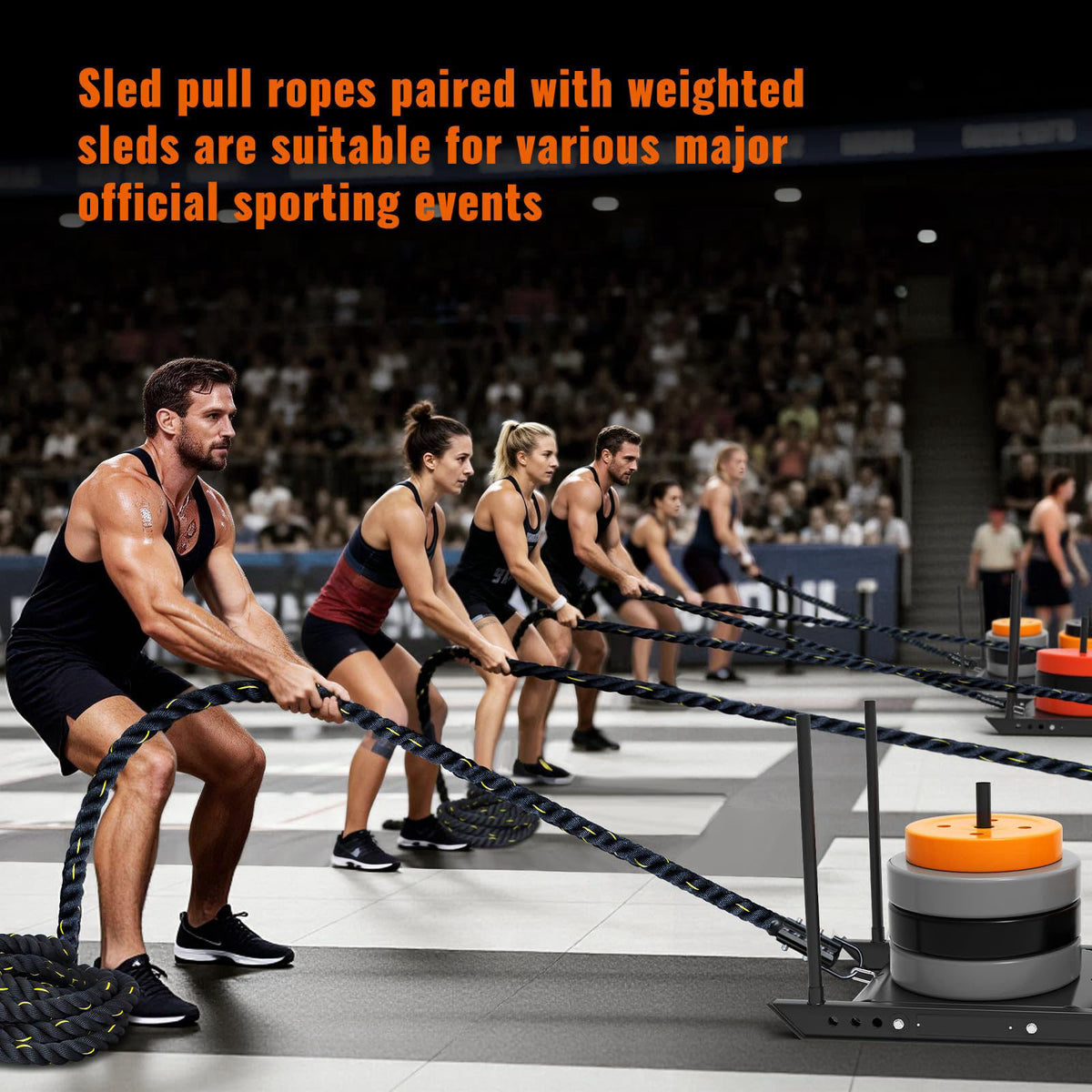 SOHIDAS 40FT Weight Sled Rope Workout Sled Pulling Ropes, Sled Push Gym Equipment Weight Sled Pull Rope for Training Tir