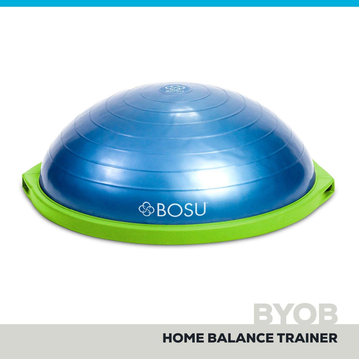 Bosu Balance Ball Exercise Trainer, Home Gym Equipment w/Guided Workouts & Pump, 26" Inflatable Fitness Platform for
