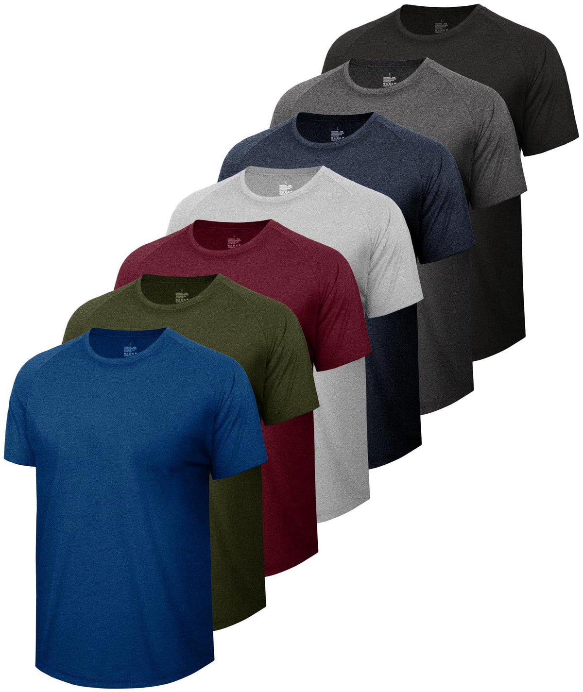 BOOJO 7 Pack Workout Shirts for Men Gym Athletic Short Sleeve Quick Dry T-Shirts – product photo (T-Shirts)