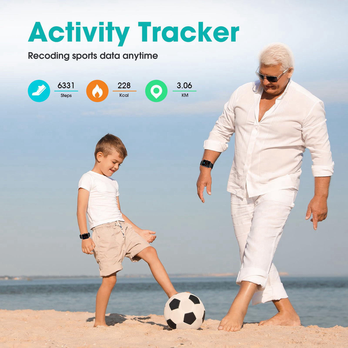 Pautios Pedometer Watch Senior Friendly No App No Phone Required, Fitness Tracker – packaging and label