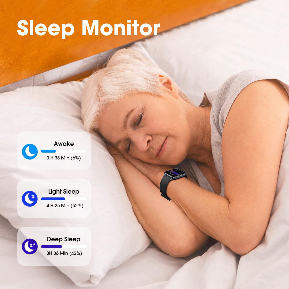 Pautios Pedometer Watch Senior Friendly No App No Phone Required, Fitness Tracker – full view