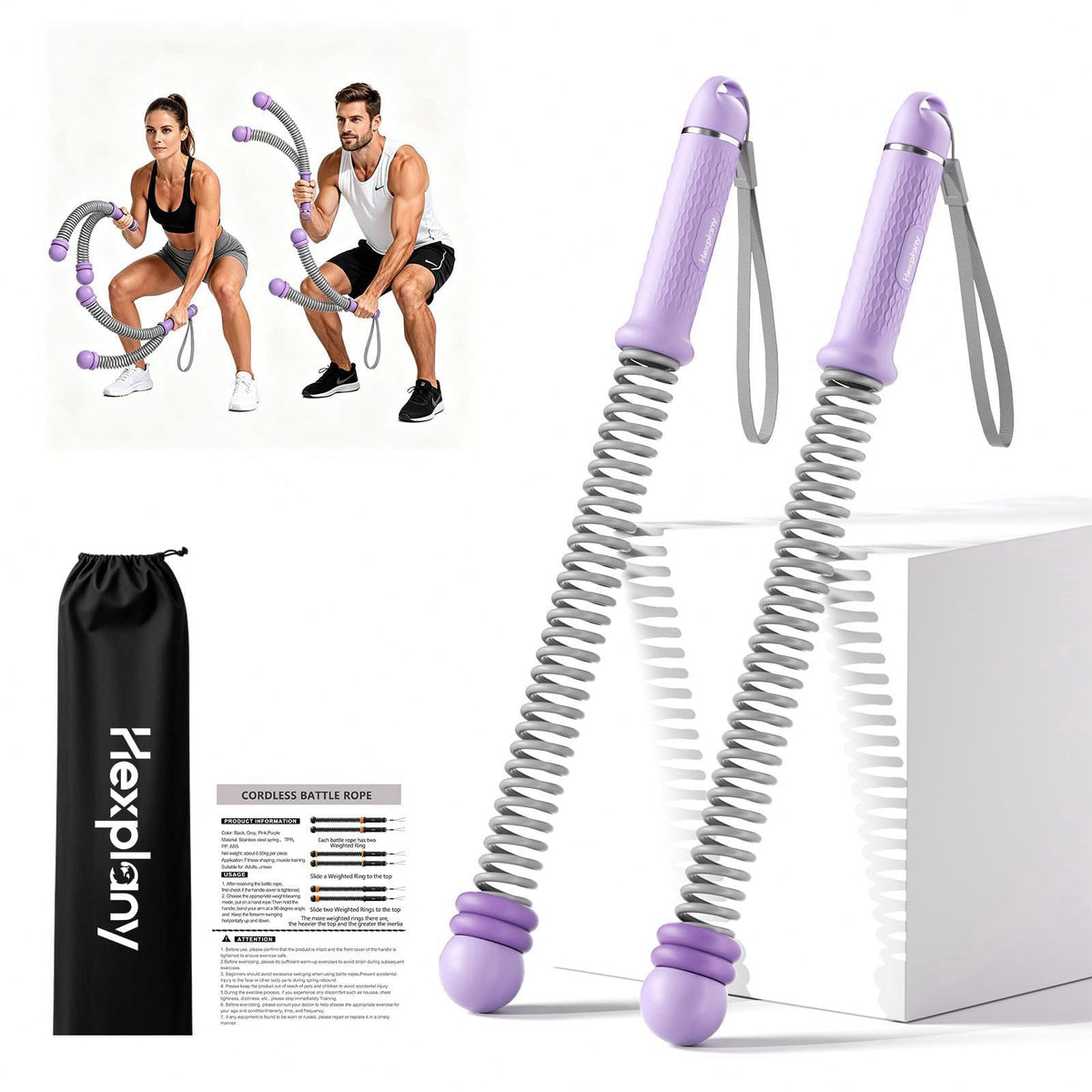 Hexplany Ropeless Battle Ropes with Adjustable Weight Unisex for Home Gym – product photo (Battle Ropes)