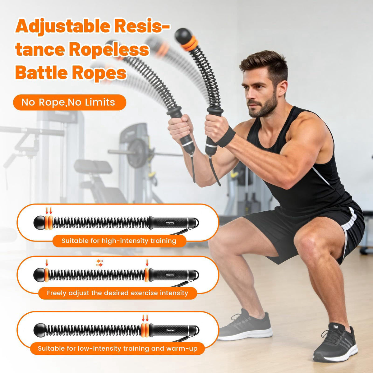 Hexplany Ropeless Battle Ropes with Adjustable Weight Unisex for Home Gym – close-up detail