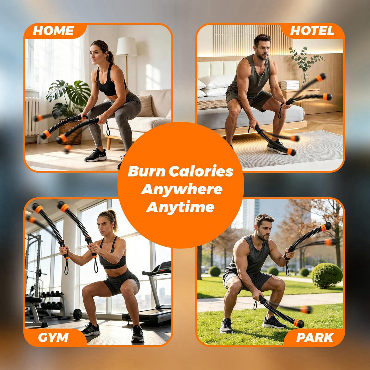 Hexplany Ropeless Battle Ropes with Adjustable Weight Unisex for Home Gym – back view and specifications