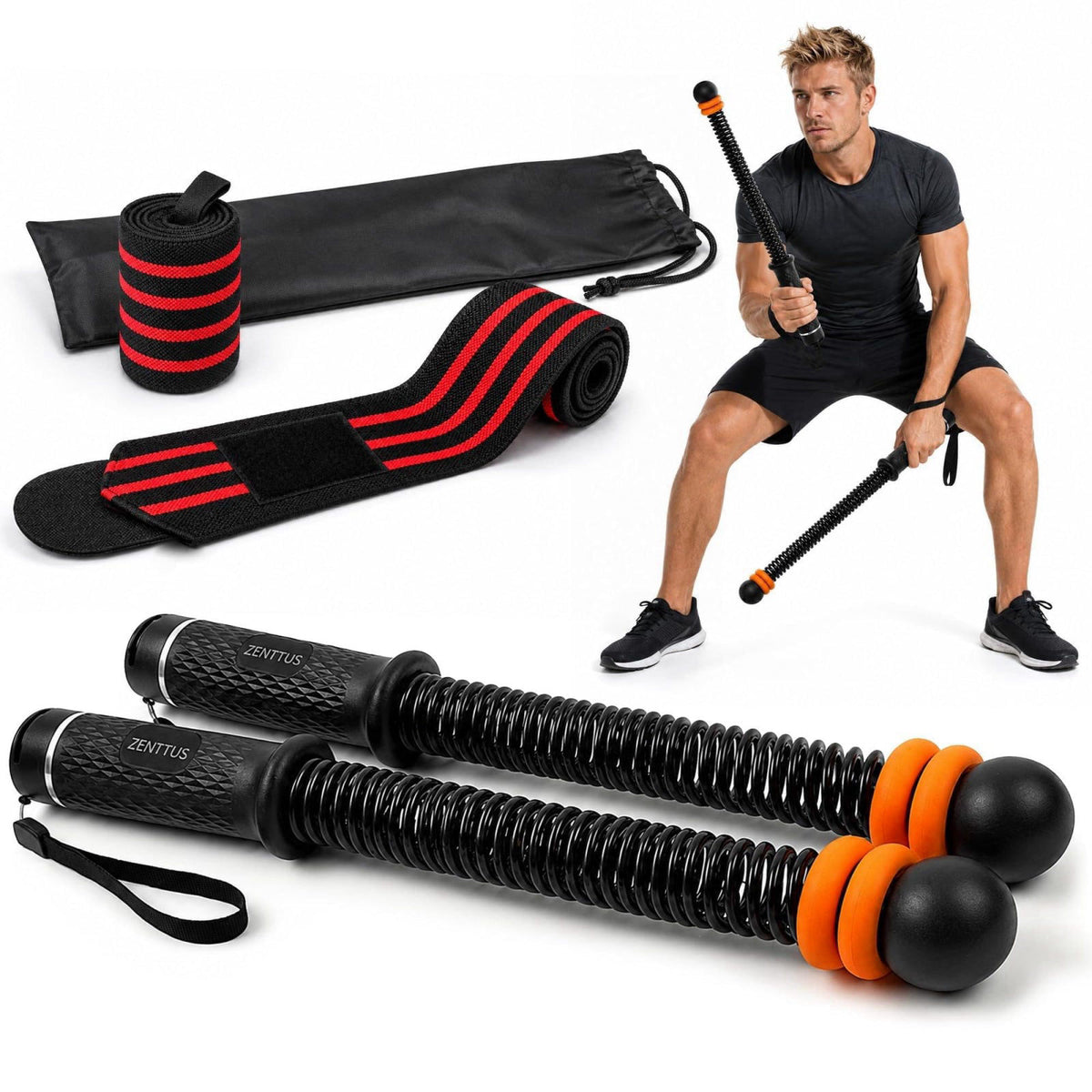 ZENTTUS Weighted Cordless Battle Ropes, Adjustable Ropeless Cardio Trainer – product photo (Battle Ropes)