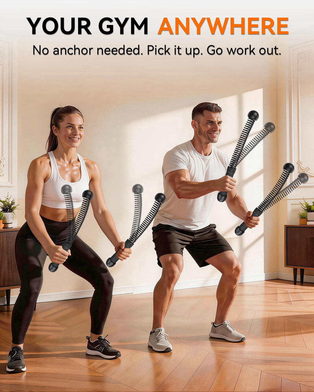cuspla Weighted Ropeless Battle Ropes – Cordless Battle Ropes, Portable & Quiet Home Gym Workout Equipment | Low-Impact 