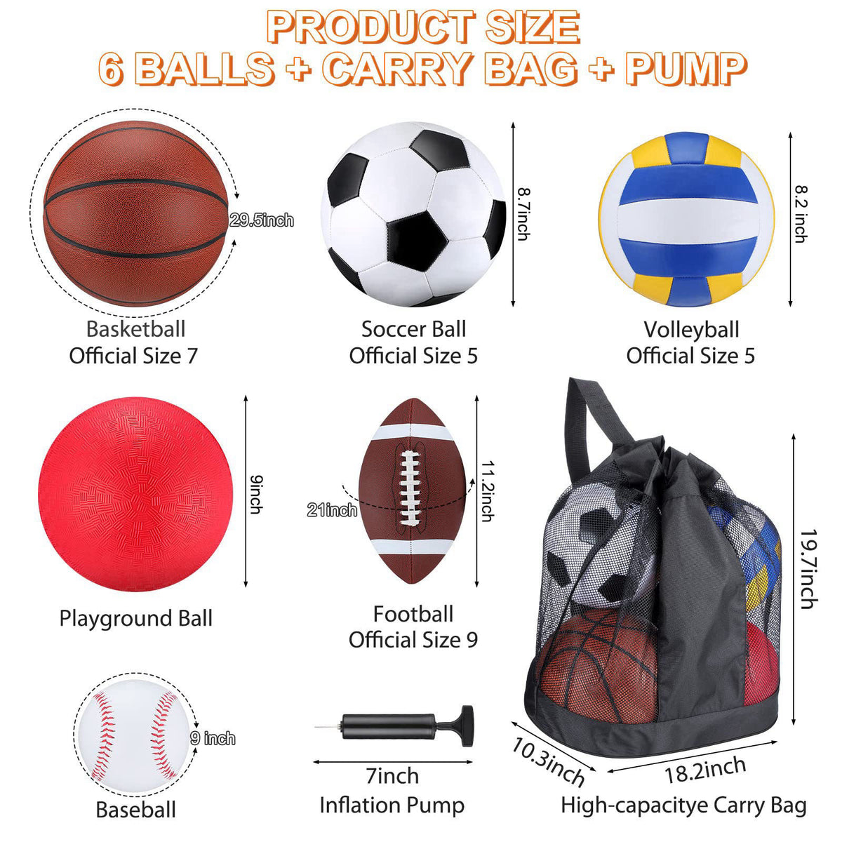 Libima 6 Pcs Sport Ball Set, Christmas Operation Gifts – close-up detail in [MULTIPLE]
