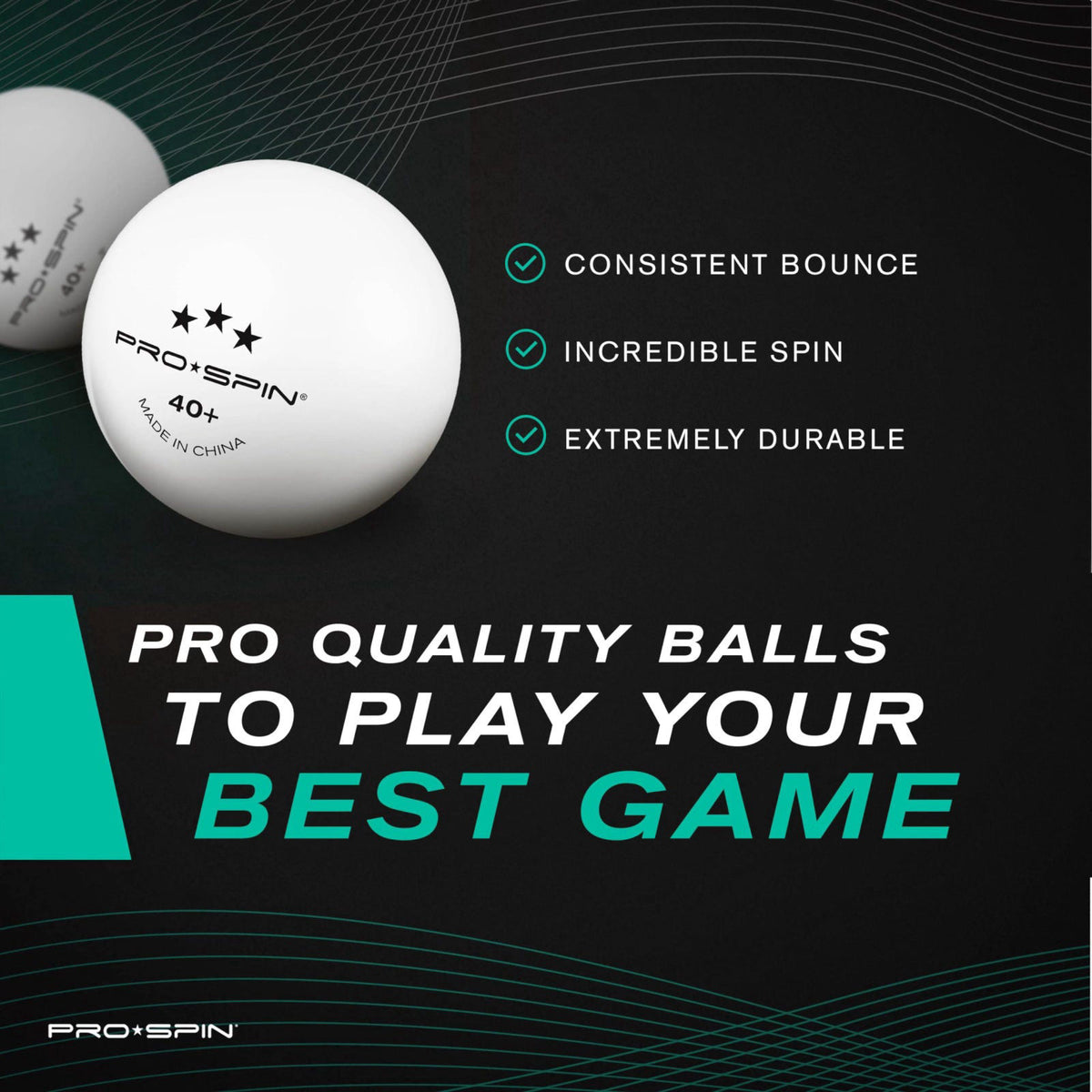PRO-SPIN Ping Pong Balls - 3-Star Premium White Table Tennis Balls | High-Performance 40+ ABS Professional Quality – ful