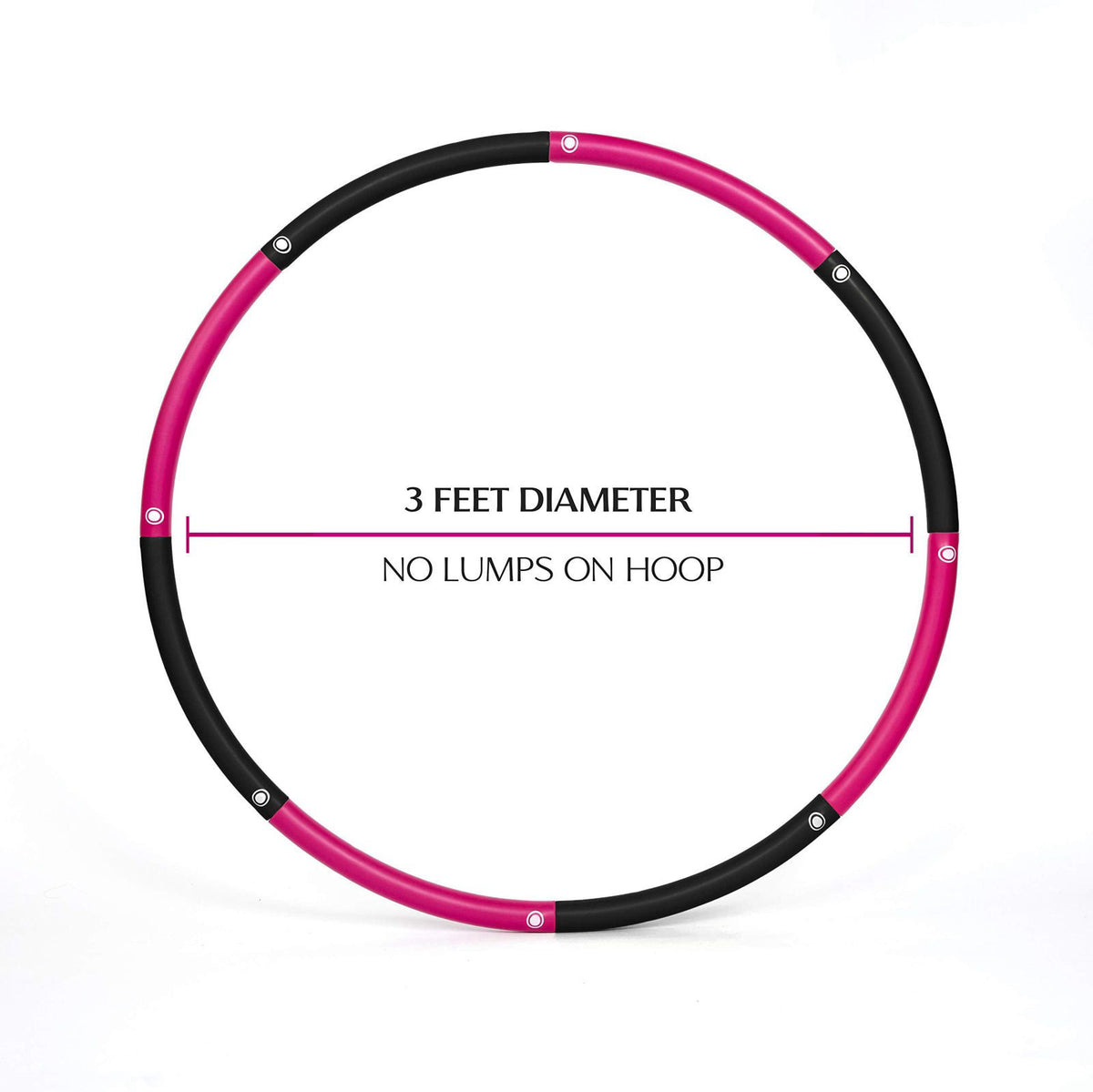HEALTHYMODELLIFE Exercise Fitness Hoop for Adults - Easy to Spin, Premium Quality and Soft Padding Weighted Hoop - Detac