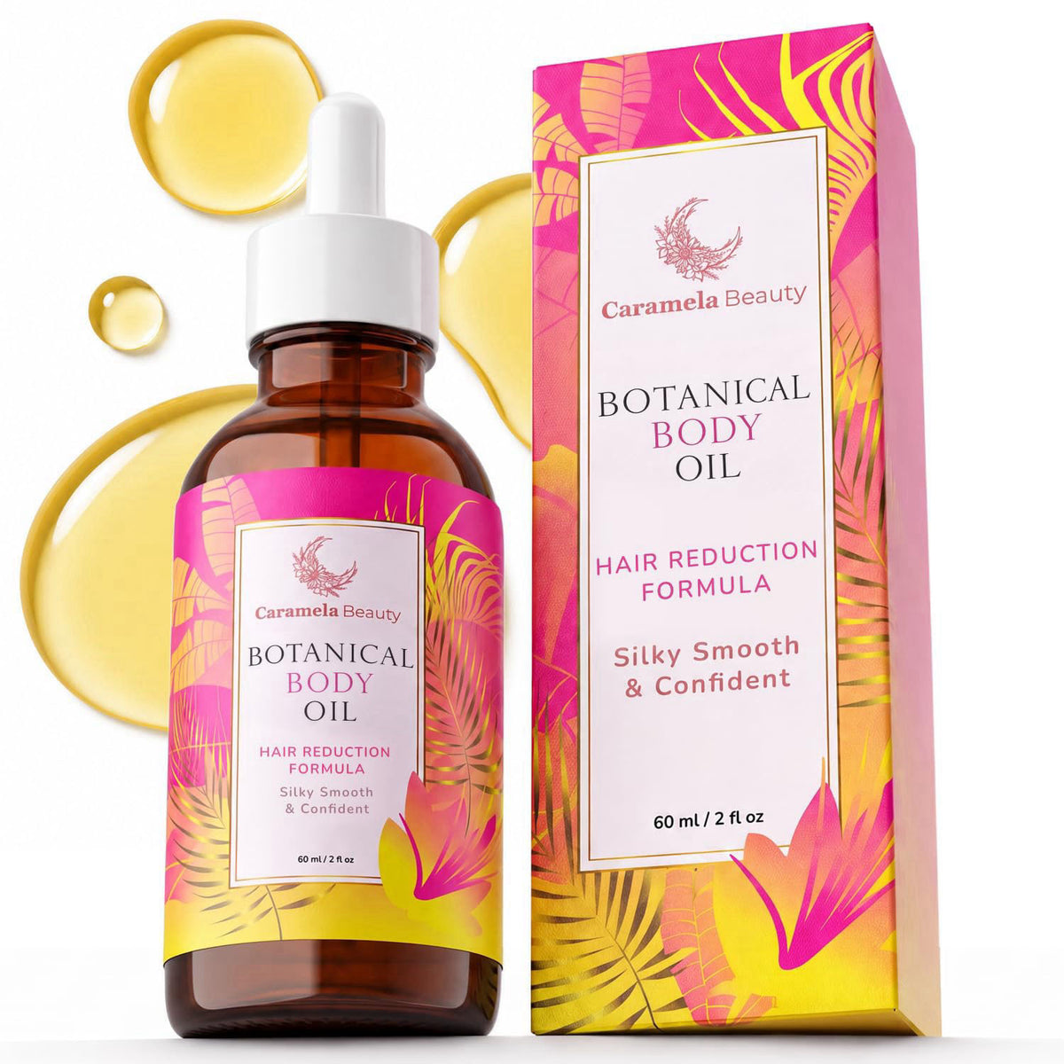 Caramela Beauty Cyperus Rotundus Oil, 60ml After-Shave and Post-Wax Moisturizer, Botanical Body Oil with Jojoba, Rosehip