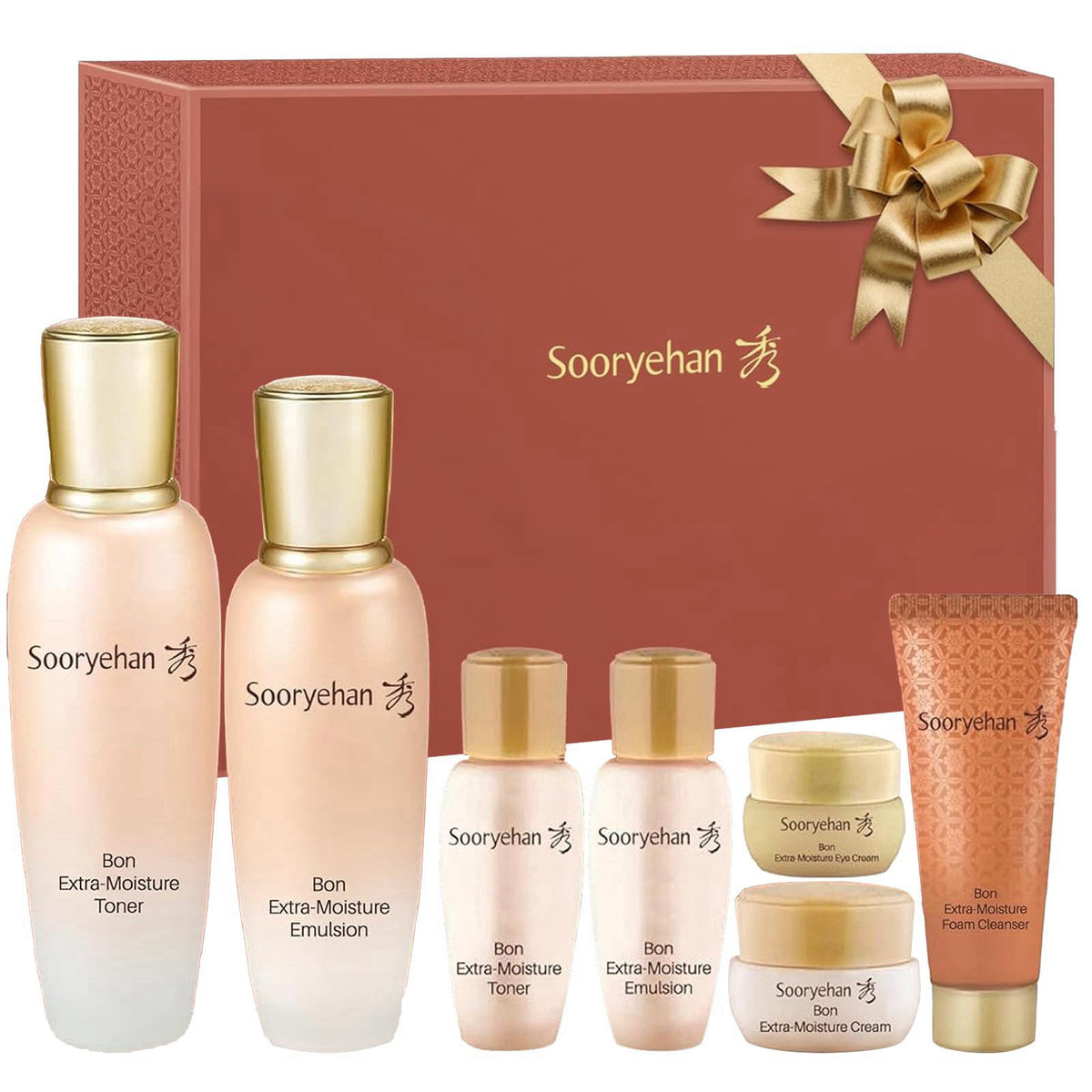 Sooryehan Bon Extra Moisture Korean Skin Care Gift Set (13.01 Fl Oz) - Luxury Premium High-end by LG Beauty. Hydrating T