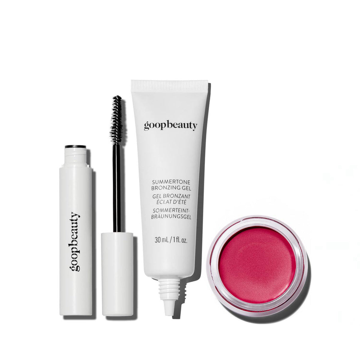 goop Beauty Makeup Gift Set | 0.15 fl oz Lengthening Mascara | 1 fl oz Bronzing Gel | 0.5 oz Cream Blush in the Venus – 