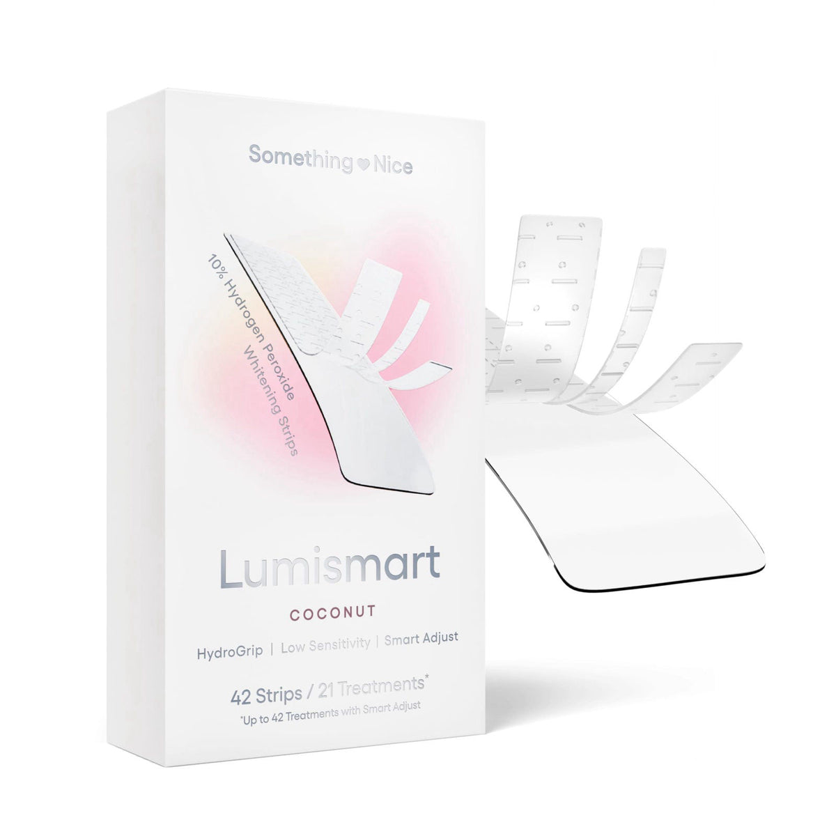 Something Nice Lumismart Whitening Strips - Dentist-Designed, Enamel Safe, up to 42 Treatments with Smart Adjust - Teeth