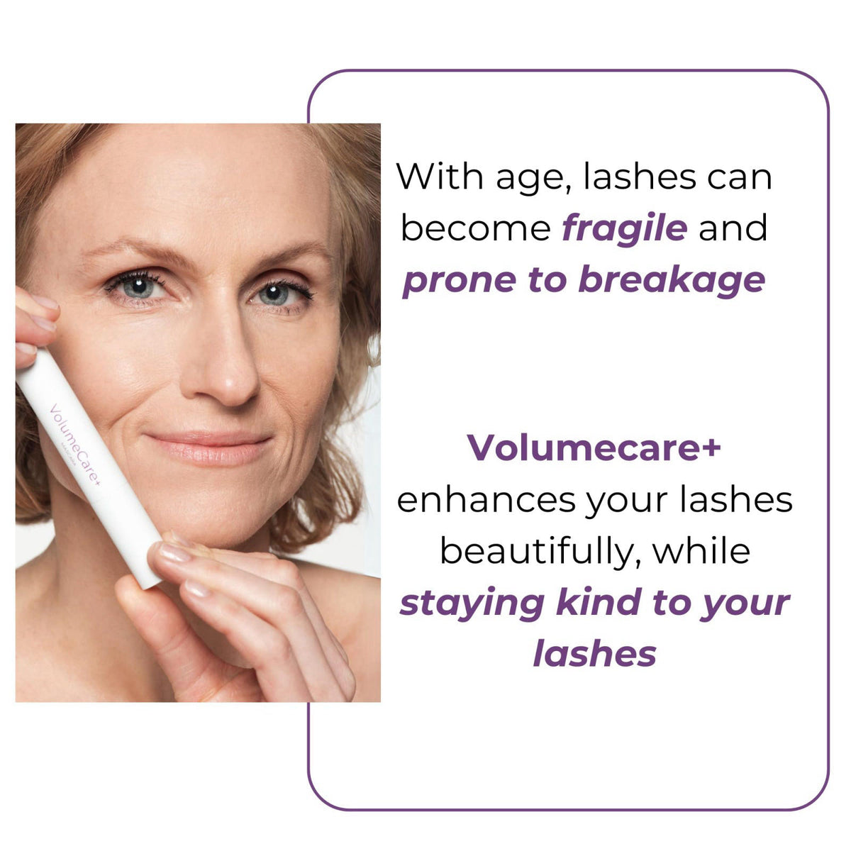 Rumi Cosmetiques VolumeCare+ Mascara for Older Women, Natural Black – back view and specifications