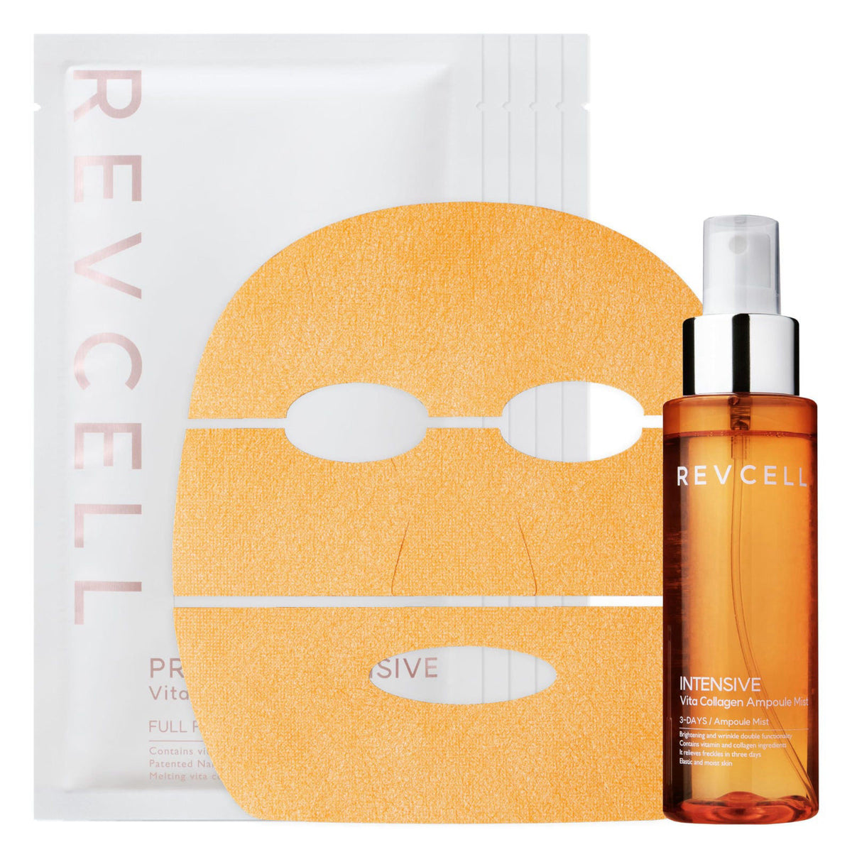 KPRODUCT4U Revcell Intensive Vita Collagen Duo — Activfilm (5 Sheets) & Ampoule Mist (100ml) – product photo (Masks)