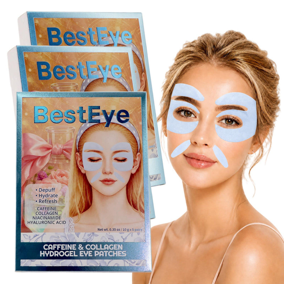 Besteye Collagen Under Eye Patches for Puffy Eyes and Dark Circles,Eye Mask – product photo (Masks)