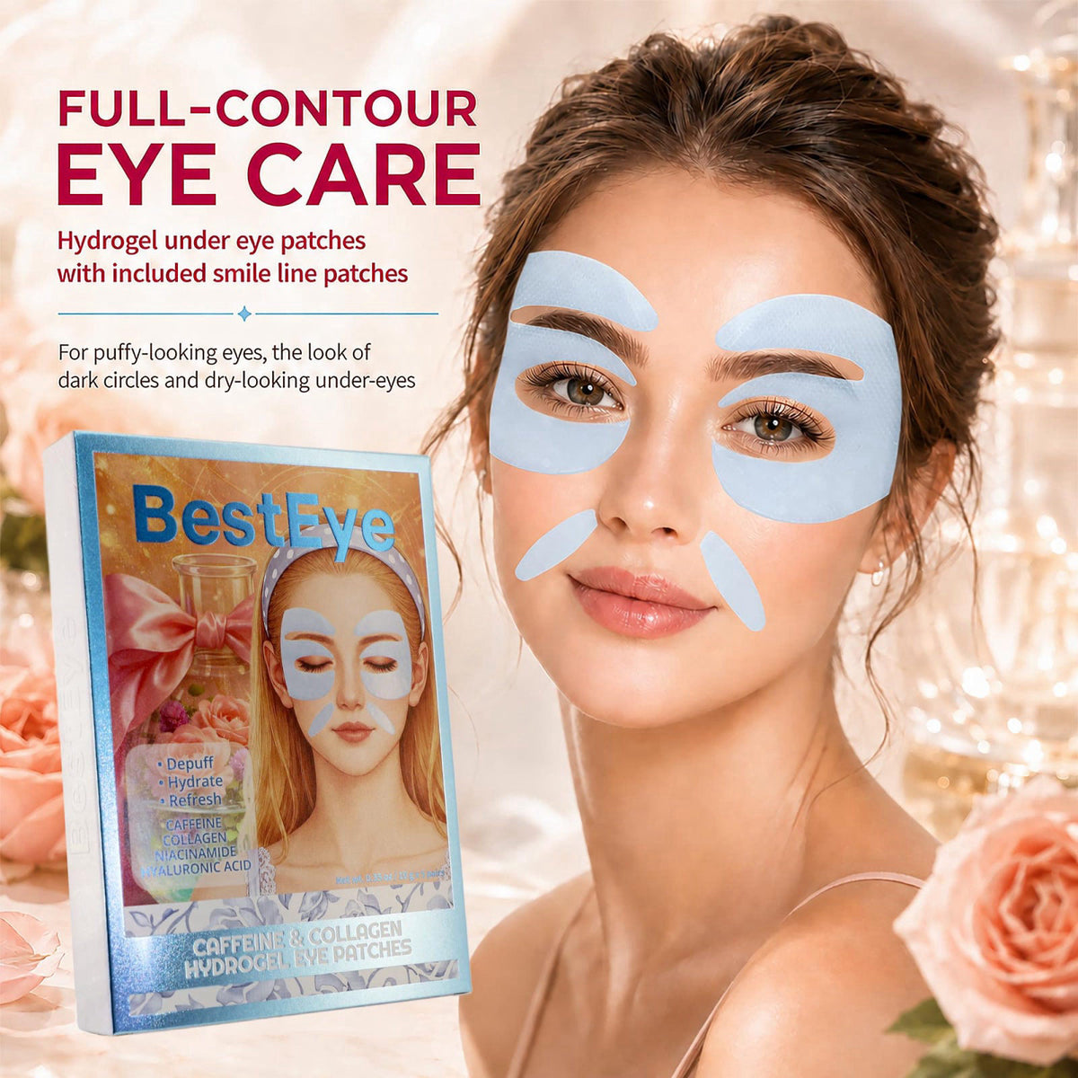 Besteye Collagen Under Eye Patches for Puffy Eyes and Dark Circles,Eye Mask – close-up detail