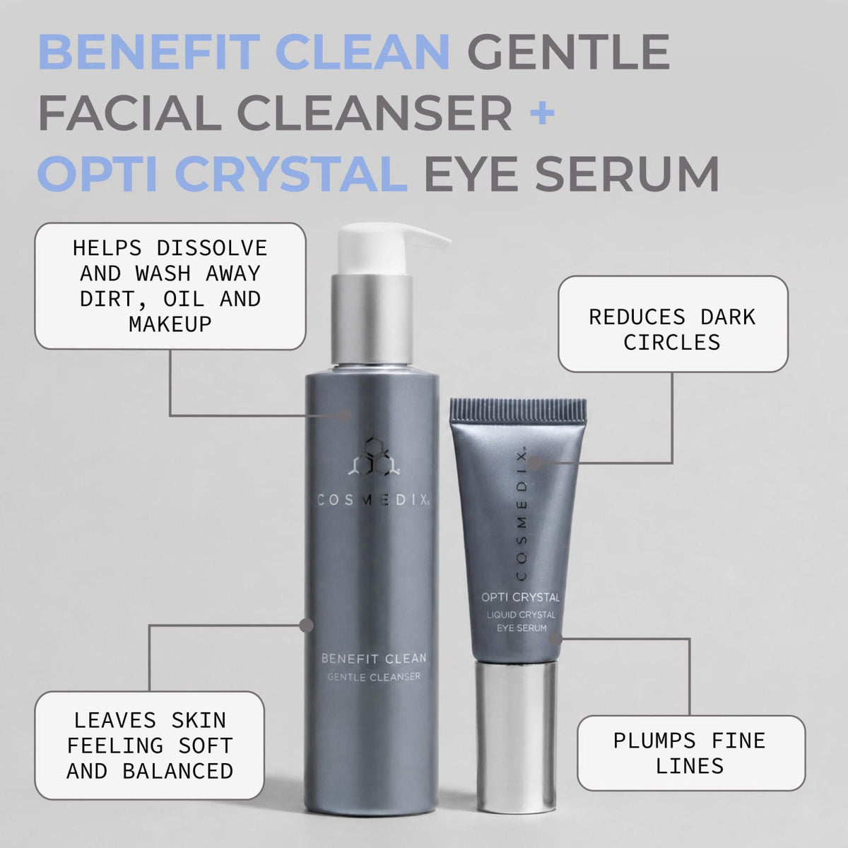 COSMEDIX Under Eye Serum for Dark Circles & Puffiness, Opti Crystal - Lifting & Firming Liquid Serum for Fine Lines & Wr