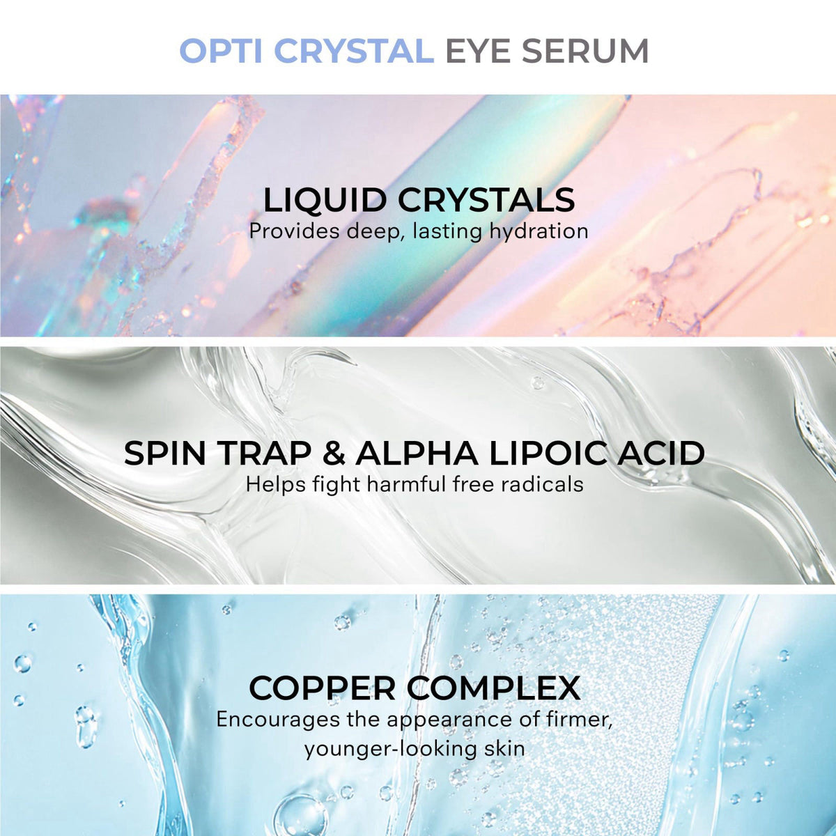 COSMEDIX Under Eye Serum for Dark Circles & Puffiness, Opti Crystal - Lifting & Firming Liquid Serum for Fine Lines & Wr