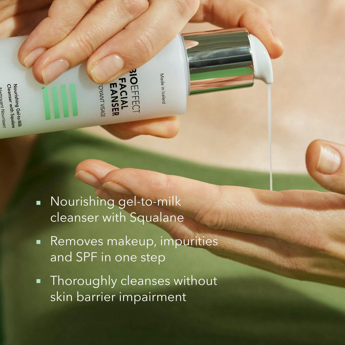 BIOEFFECT Facial Cleanser | Face Wash for Dry Skin, Squalane, 4.06 Fl Oz – close-up detail