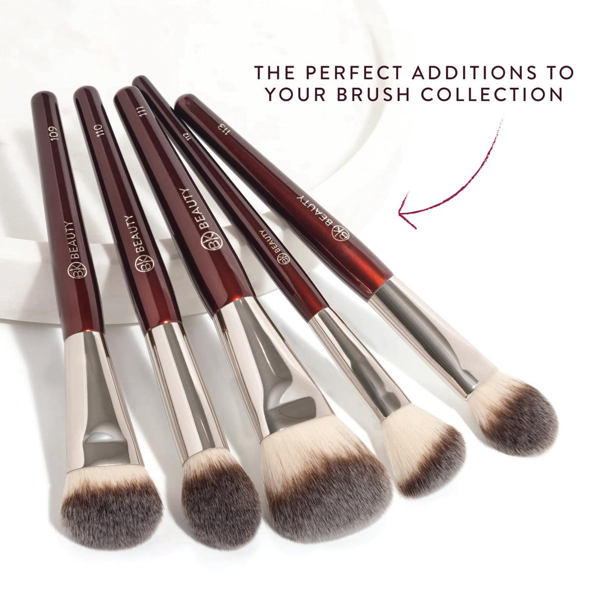 BK BEAUTY - CORE LINE EXTENSION FACE SET (5PC) - Professional Makeup Brush Set for Liquid, Cream & Powder | Premium Make
