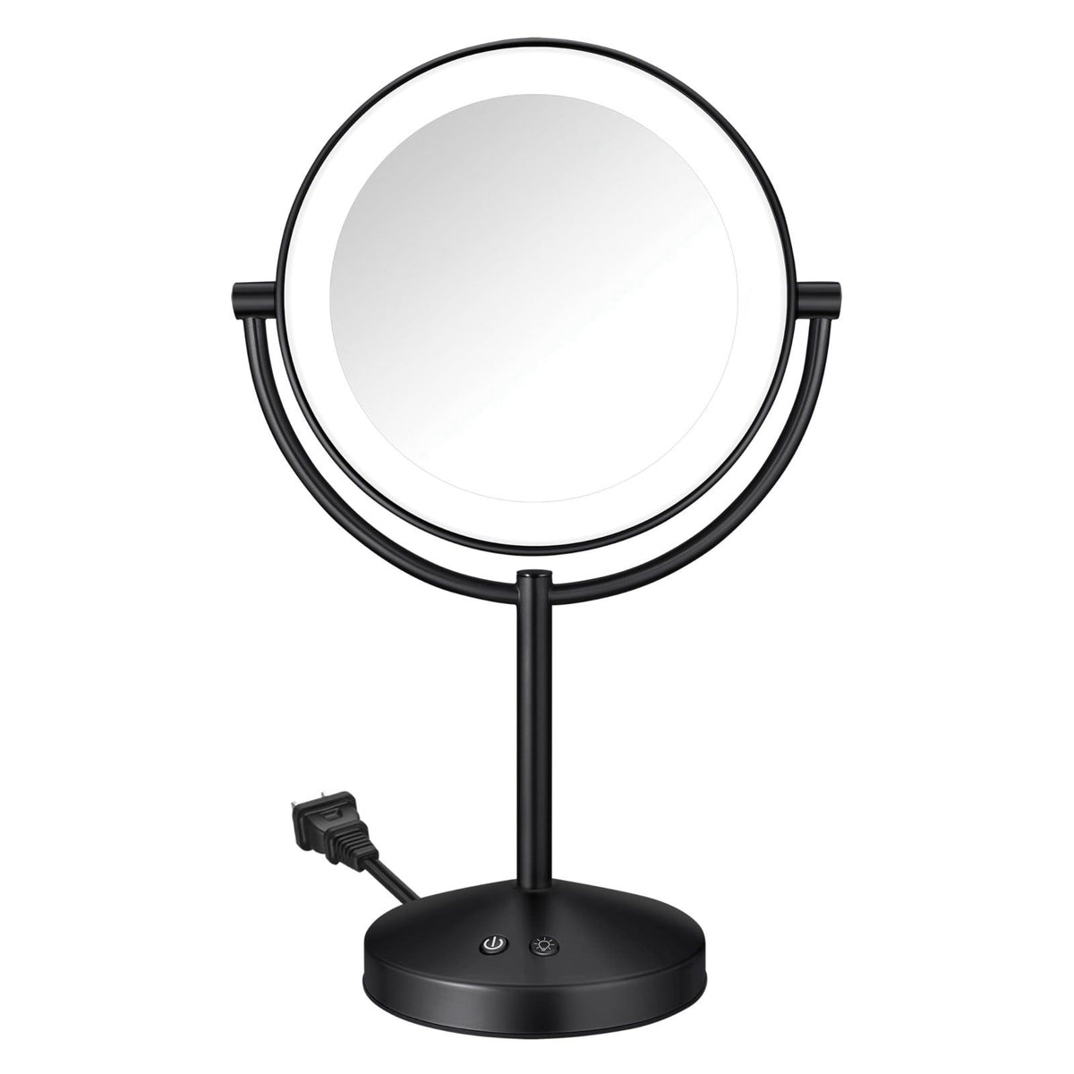 Conair LED Vanity Mirror, Double-Sided, 10x Maginification, Matte Black – Matte Black, Metal